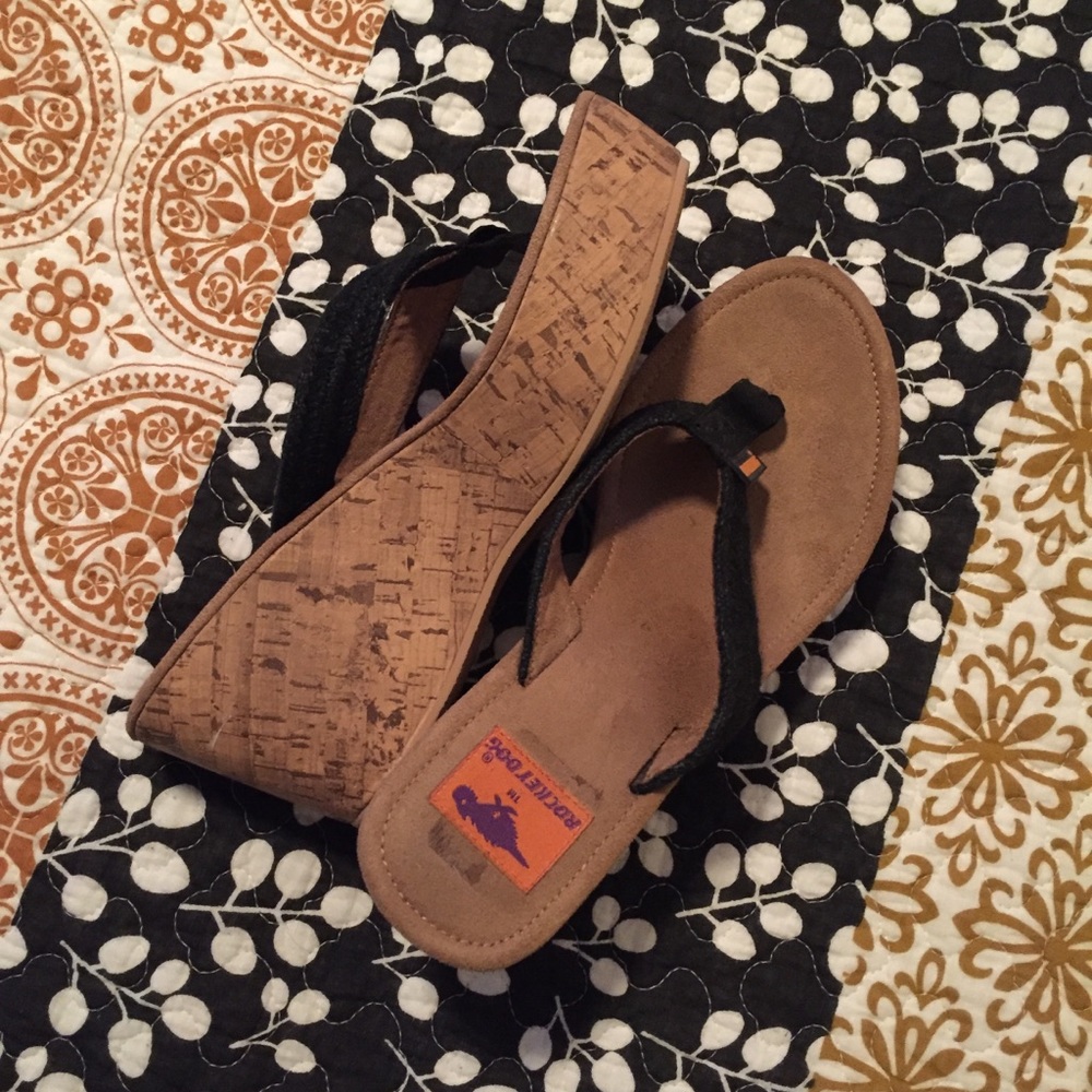 Rocket Dog Cork Wedge Flip Flops